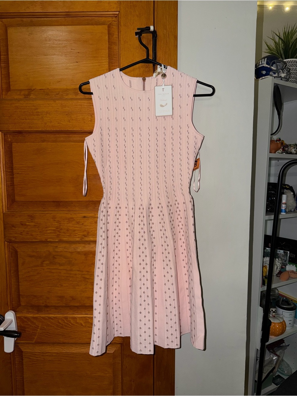 Ted Baker Light Pink Sleeveless Eyelet Midi Dress